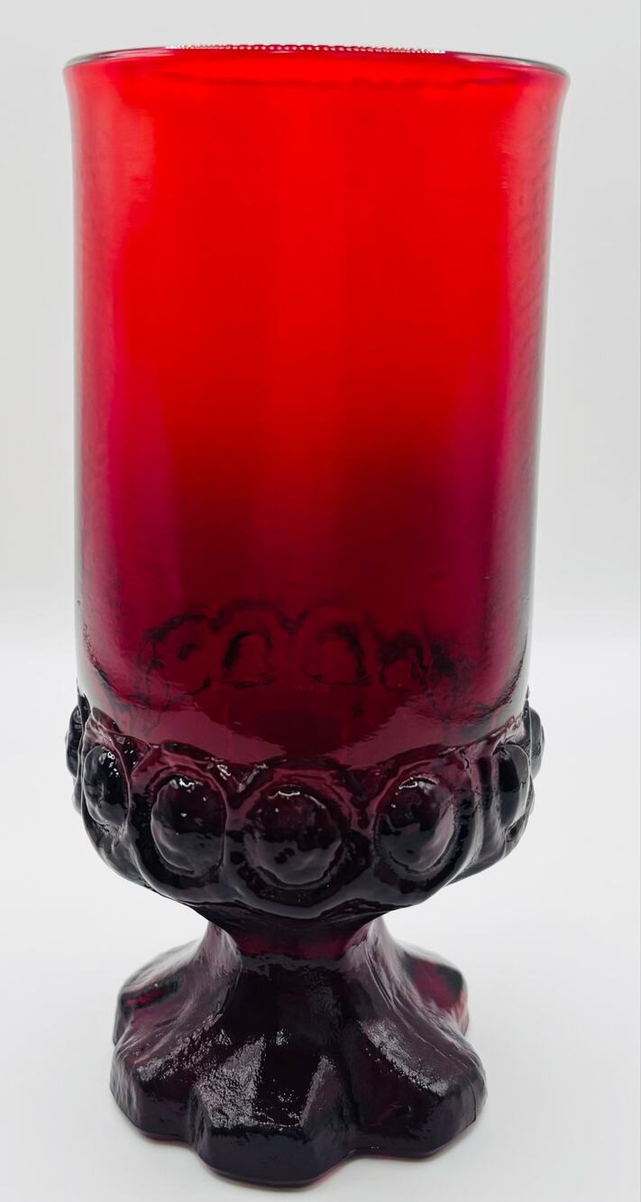 Tiffin Franciscan Madeira Goblet, "Rancho" Ruby Red Goblet, Vintage 1970